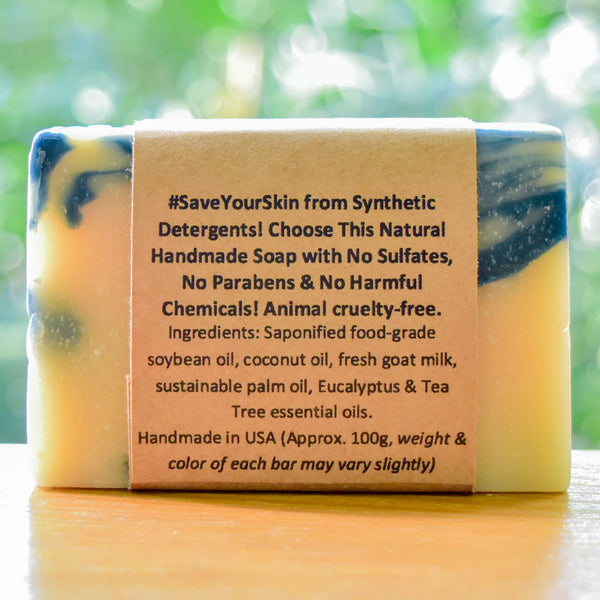 Eucalyptus & Tea Tree Goat Milk Soap (Great for Flu, Sinus, Itchy Skin, Mild Eczema)