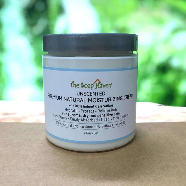 The Soap Haven Moisturising Cream for dry sensitive skin and eczema big jar 237ml